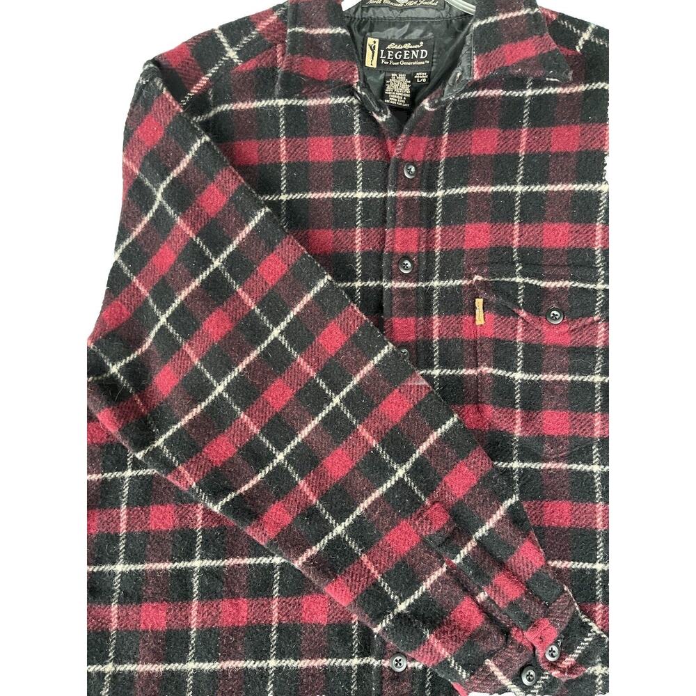 Eddie Bauer Legend North Cascade Men’s Large Shacket Wool Blend Plaid Flaw